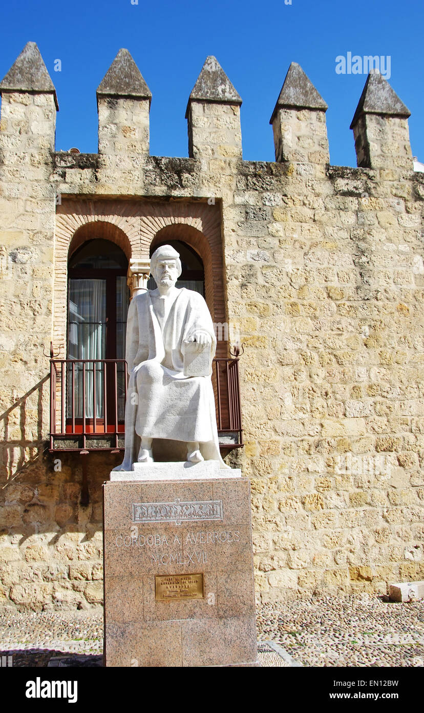 Statue d'Averroès à Cordoue, Espagne Banque D'Images