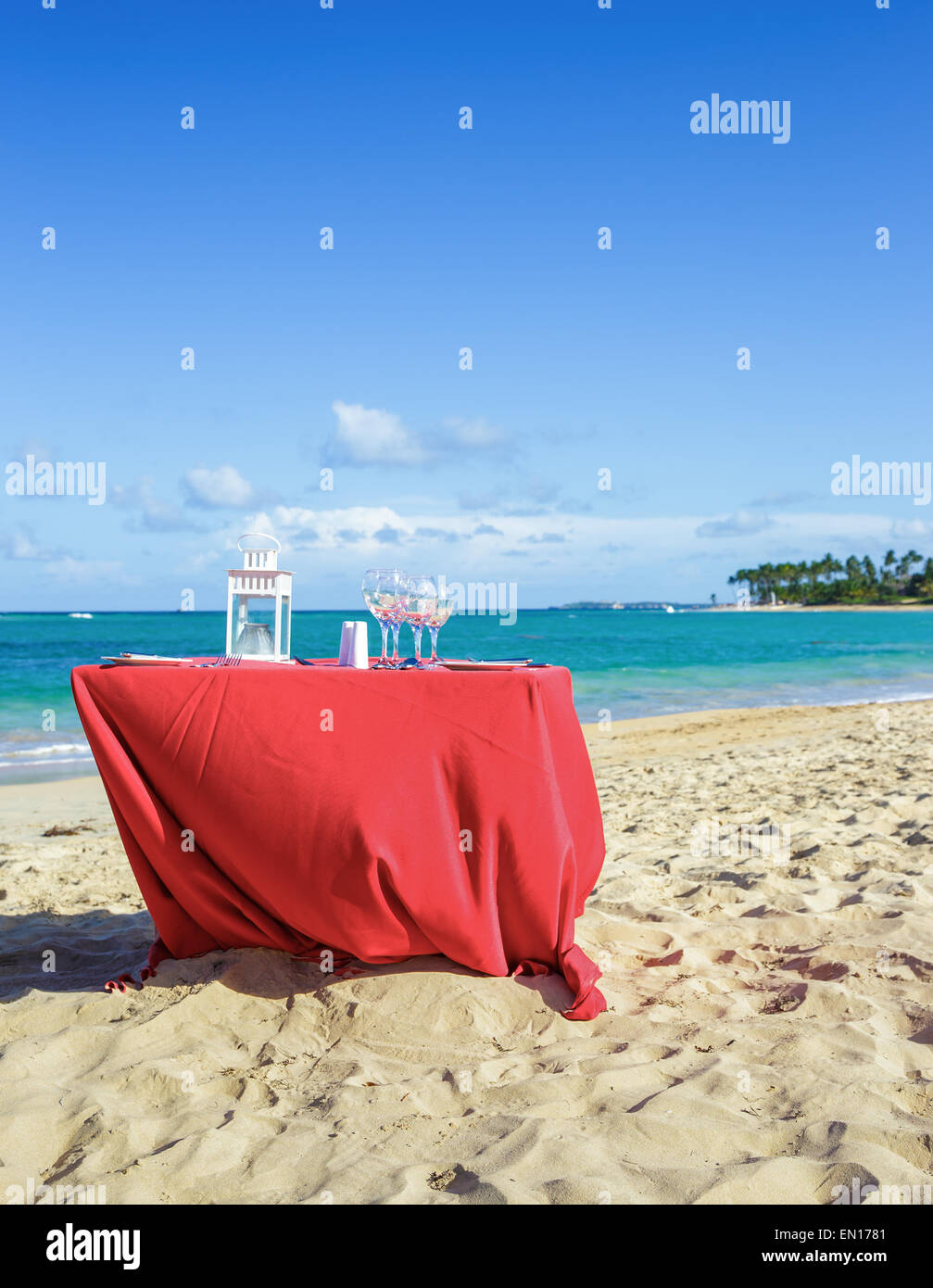 Partie tableau de plage des Caraïbes Banque D'Images
