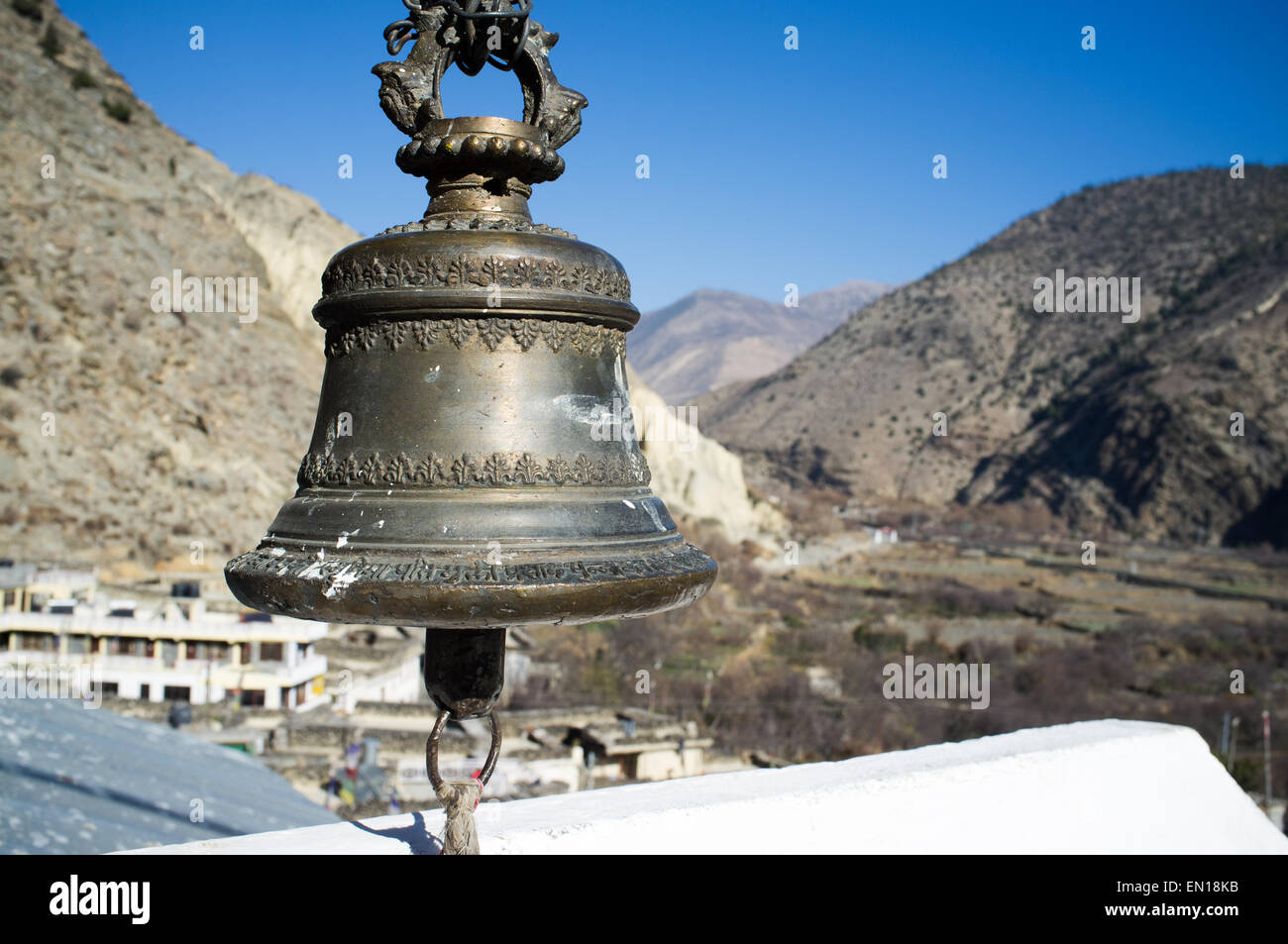 Village de Marpha, circuit de l'Annapurna trek, Mustang, Népal Banque D'Images