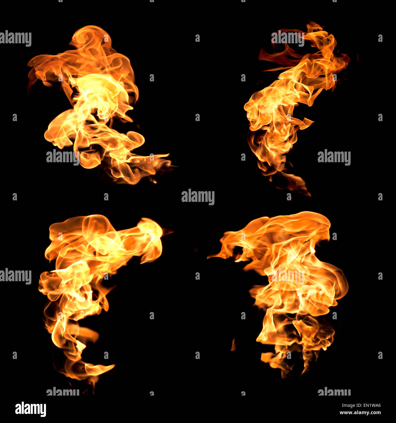 Les flammes rouges sur fond noir. Banque D'Images Les flammes rouges sur fond noir. Banque D'Images