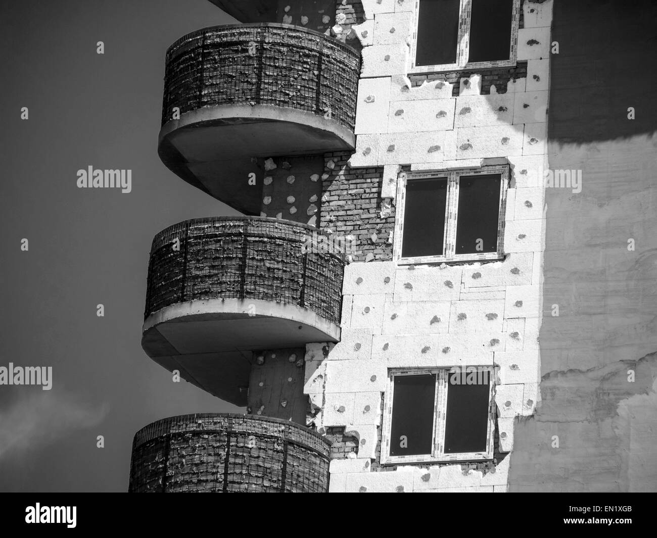 24 avril 2015 - isolation thermique d'un immeuble à appartements décoratifs en polyuréthane (crédit Image : © Zuma sur le fil) Banque D'Images