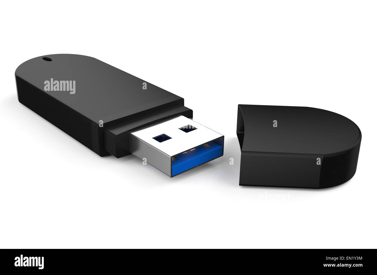 Lecteur flash USB 3.0 ss isolé sur fond blanc Banque D'Images