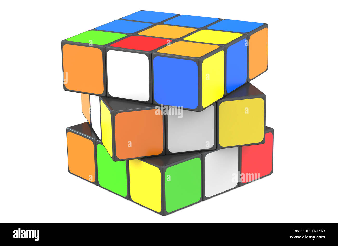 Cube magique isolé sur fond blanc Banque D'Images