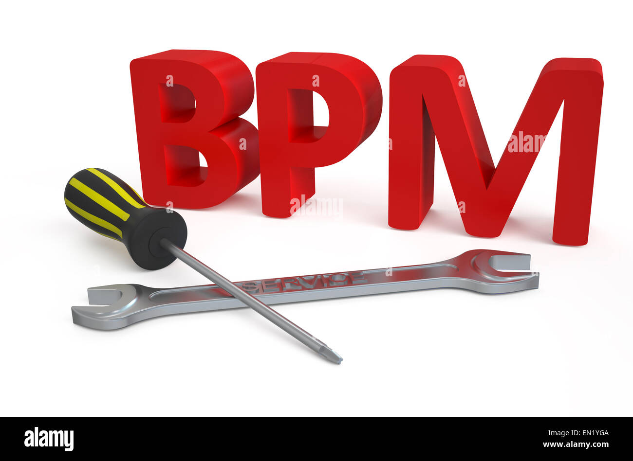 La gestion des processus métier (BPM) service concept isolé sur fond blanc Banque D'Images