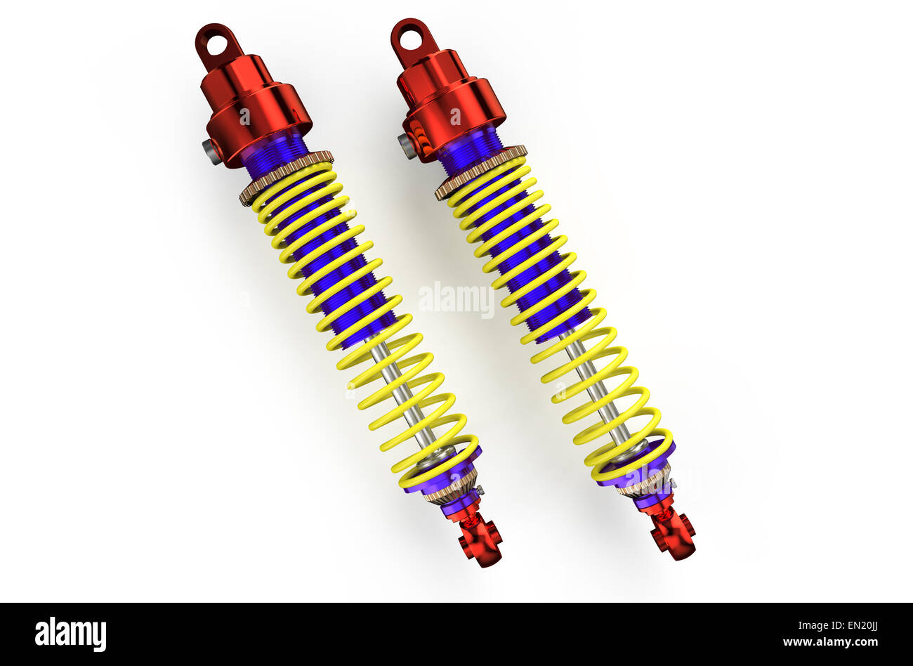 Amortisseurs brillant isolé sur fond blanc Banque D'Images