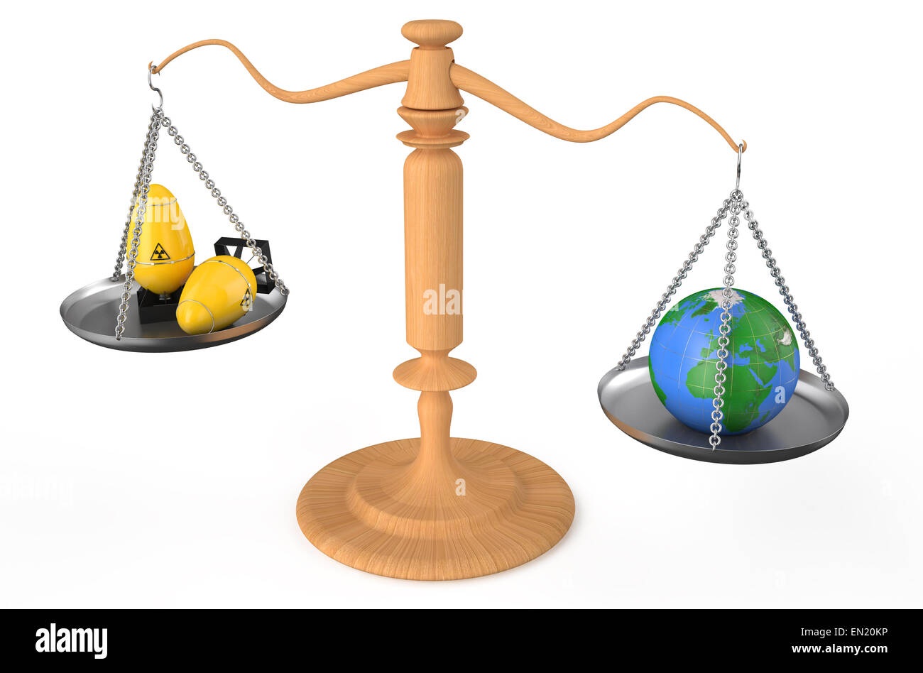 Choix de la guerre ou de la paix, un concept isolé sur fond blanc Banque D'Images