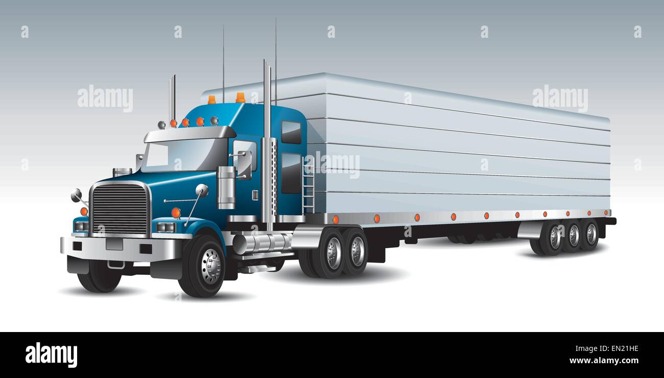 Camion de livraison commerciale américaine. Vector illustration Illustration de Vecteur