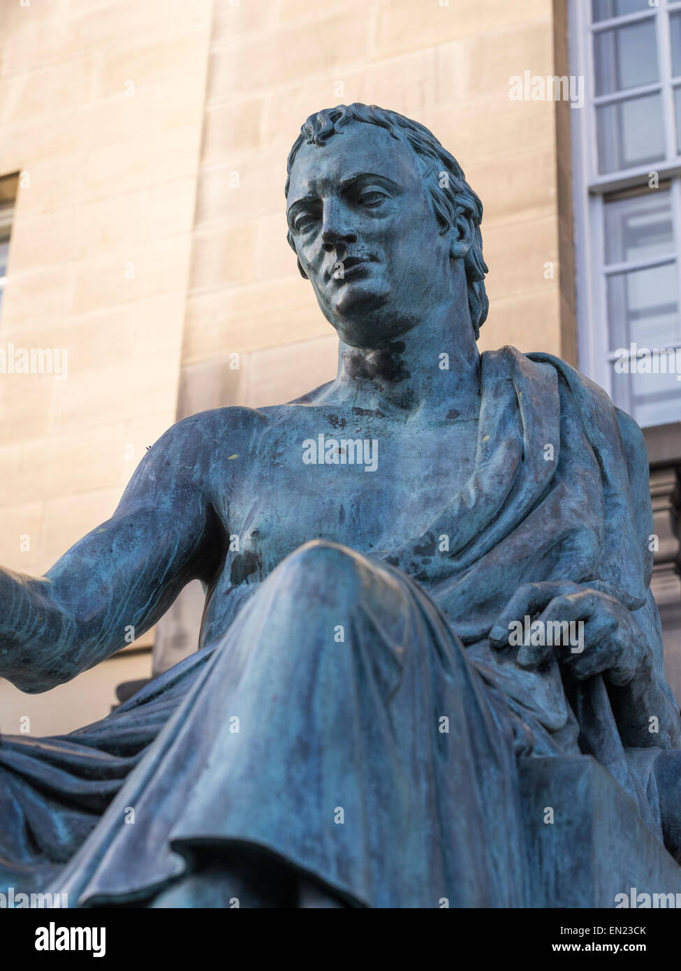 Statue de l'historien écossais David Hume, la Ville d'Edinburgh, Ecosse, Royaume-Uni Banque D'Images