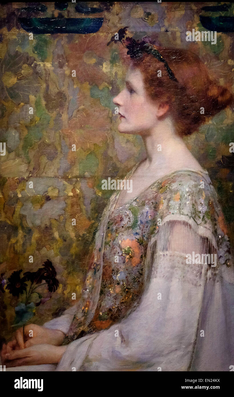 Femme aux cheveux rouges - 1894 Albert Herter Banque D'Images