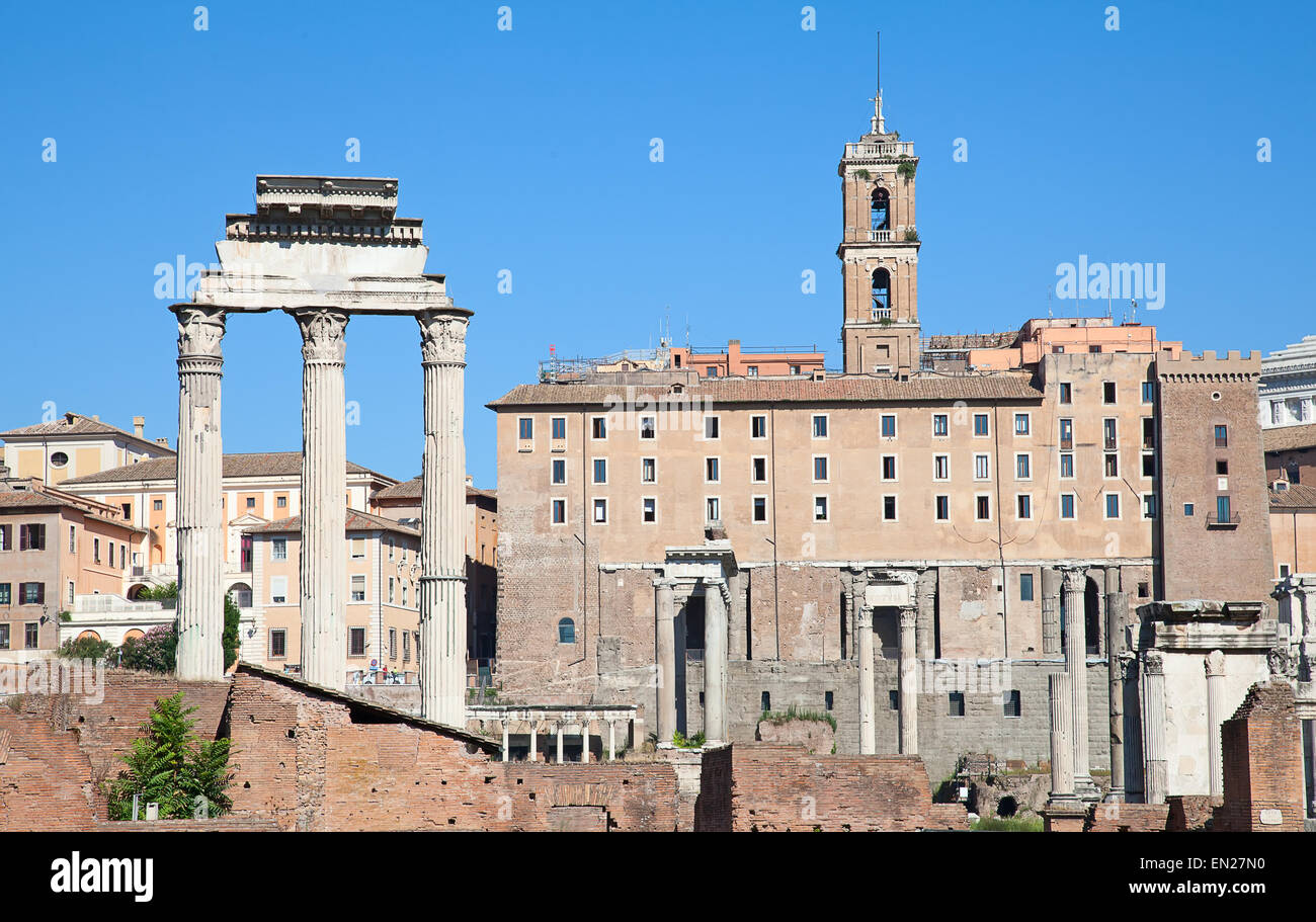 Ruines du forum de Rome, Italie Banque D'Images