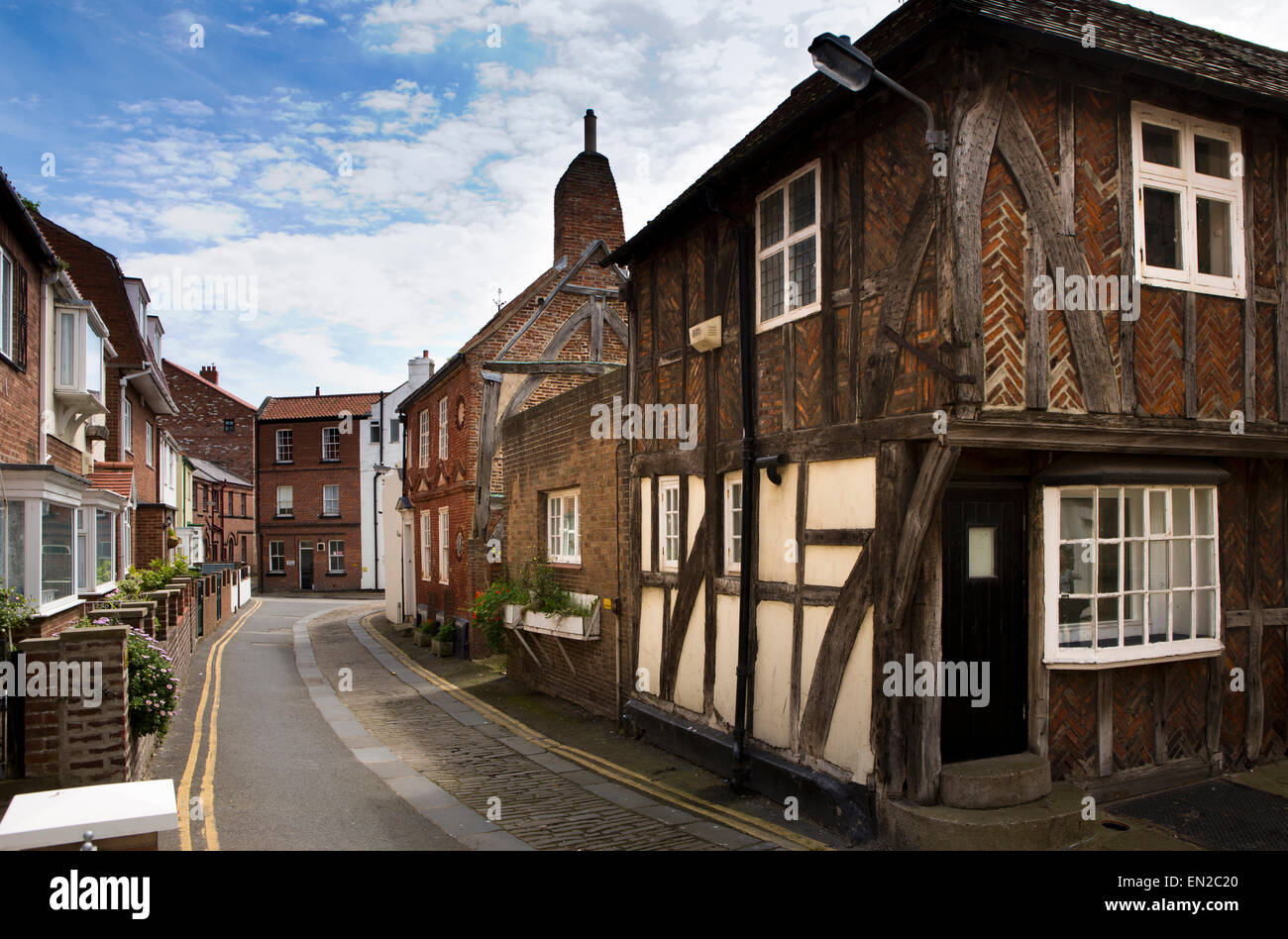 Royaume-uni, Angleterre, dans le Yorkshire, Scarborough, Quay Street, colombages historique Banque D'Images