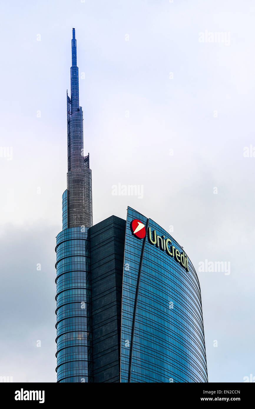 Tour d'Unicredit Milan, Italie Banque D'Images