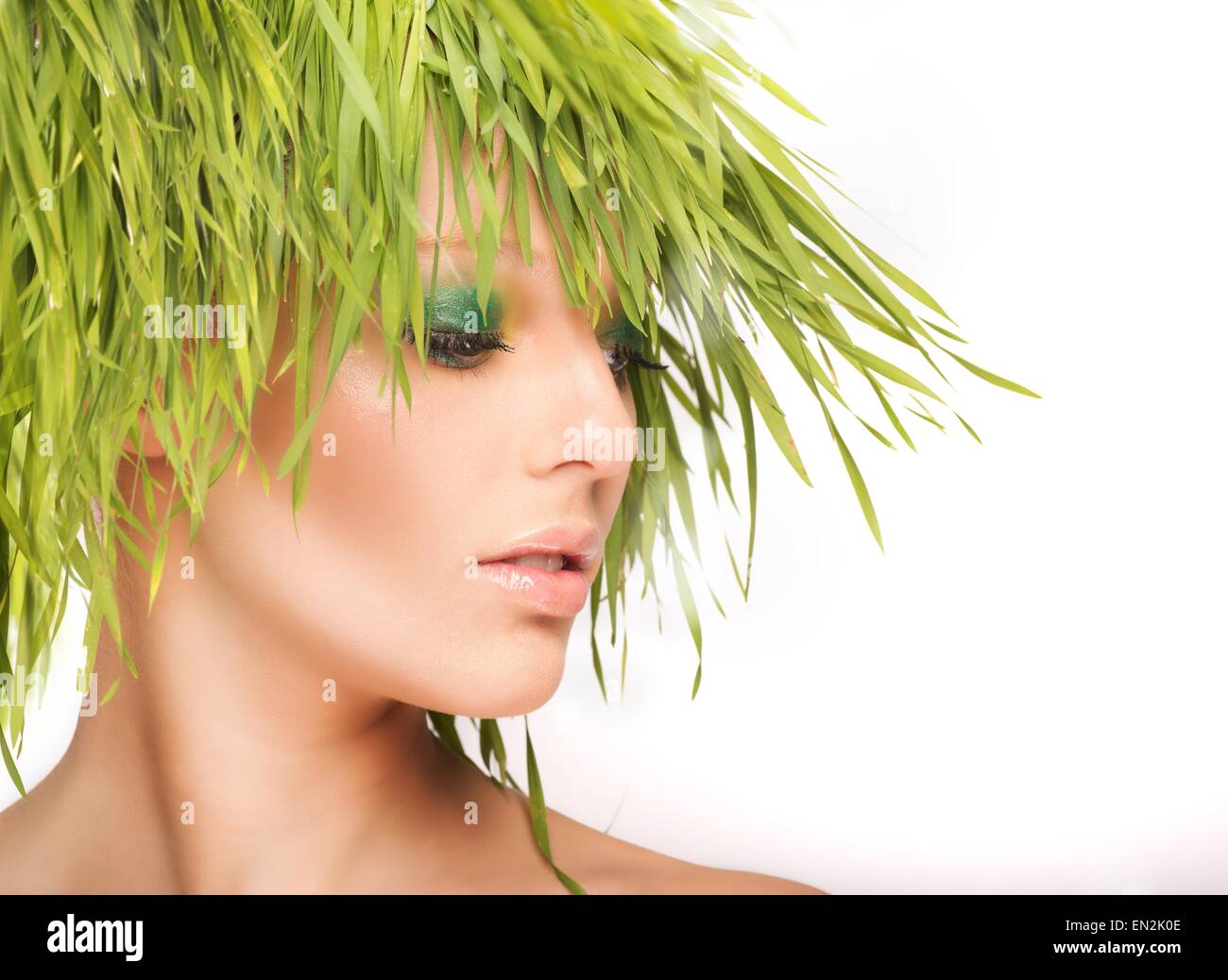 La beauté de la nature avec l'herbe fraîche Banque D'Images