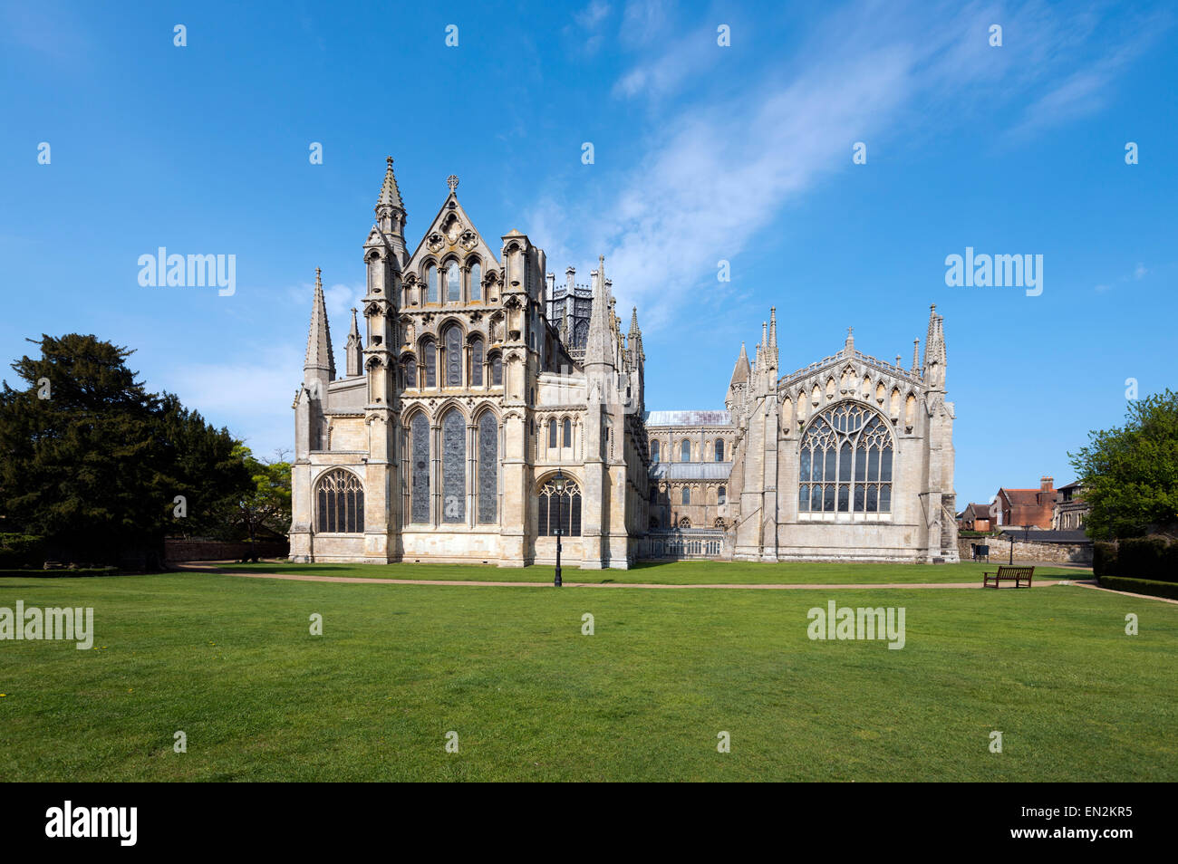 Cathédrale d'Ely et terrains Cambridgeshire UK Banque D'Images