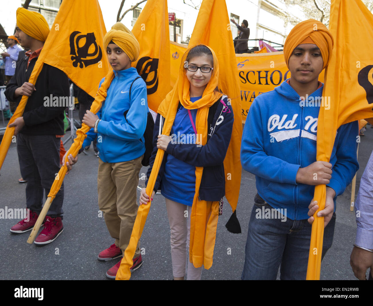 Sikh annuel Défilé du festival et sur Madison Avenue à New York City, 2015. Banque D'Images