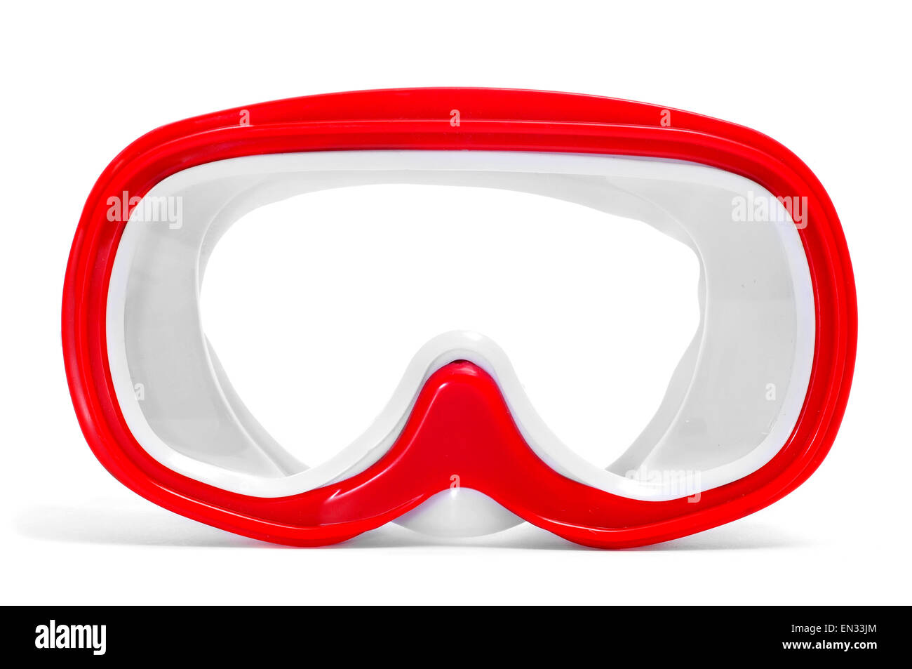 Libre d'un masque de plongée rouge et blanc sur un fond blanc Banque D'Images