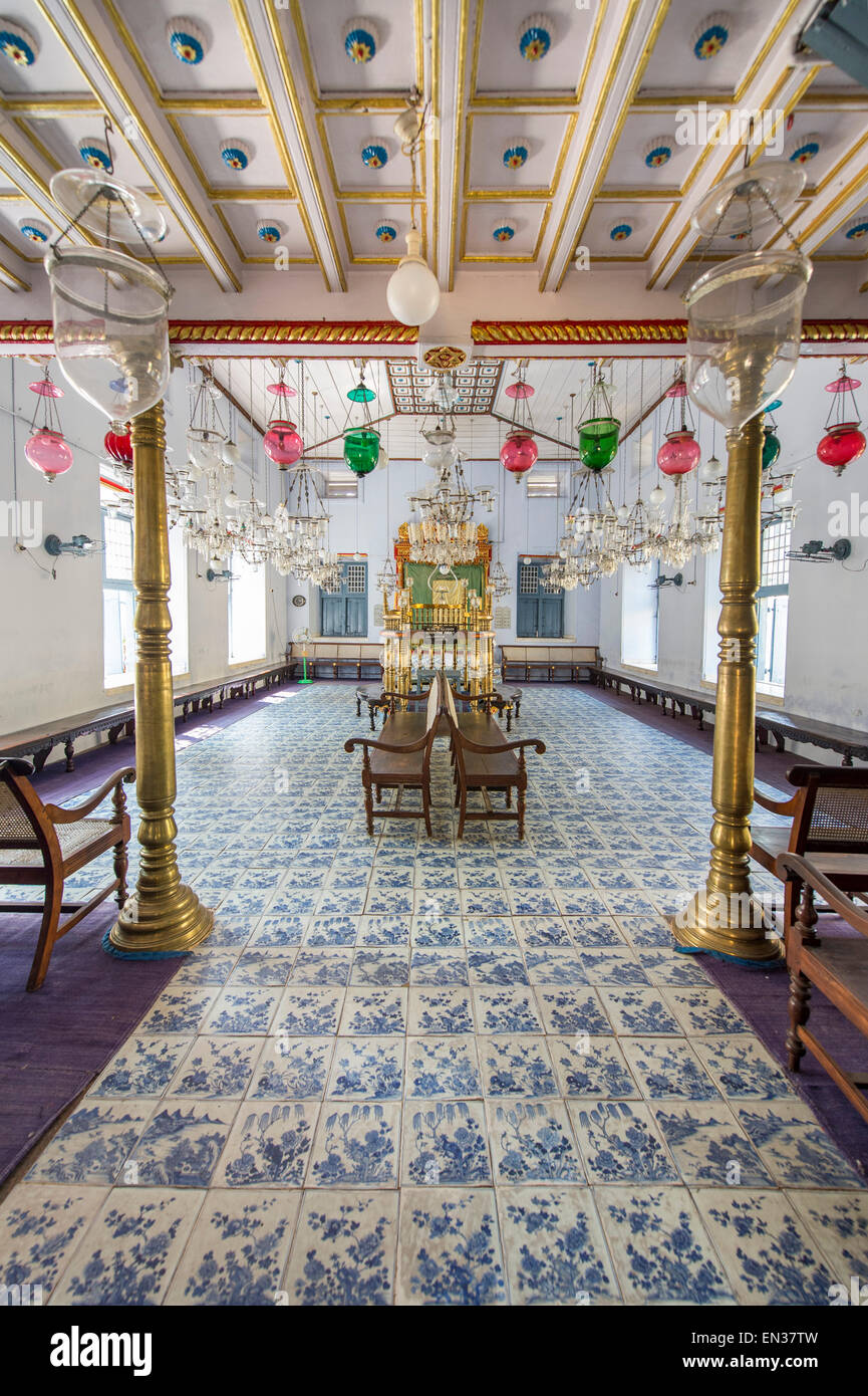 Paradesi Synagogue, Quartier Juif ou juif Ville, Mattancherry, Kochi, Cochin, Kerala, Inde Banque D'Images