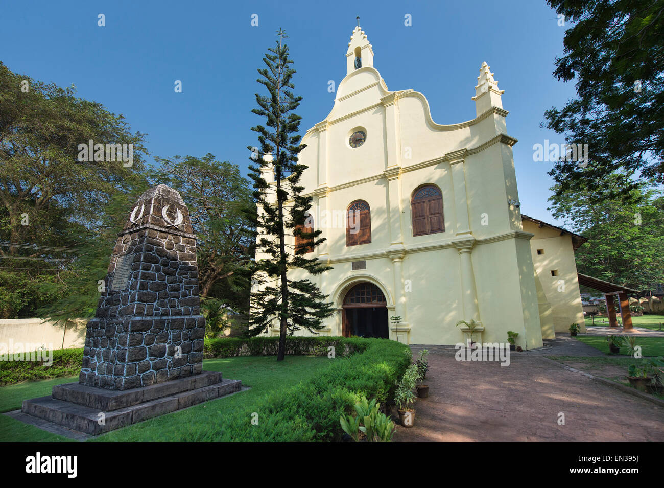 Église Saint François, ancien lieu de sépulture de Vasco da Gama, fort Cochin, Kochi, Kerala, Inde du Sud, Inde Banque D'Images