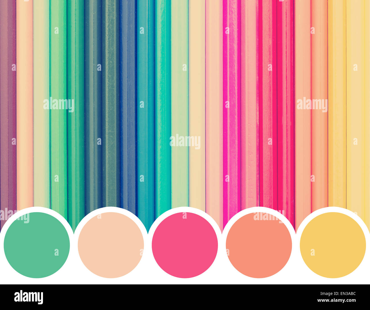 Palette de couleurs de Crayons à colorier Abstract Banque D'Images