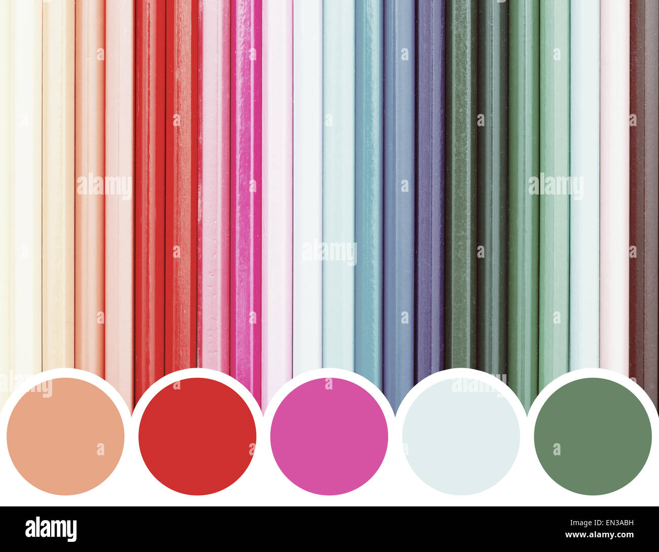 Palette de couleurs de Crayons à colorier Abstract Banque D'Images