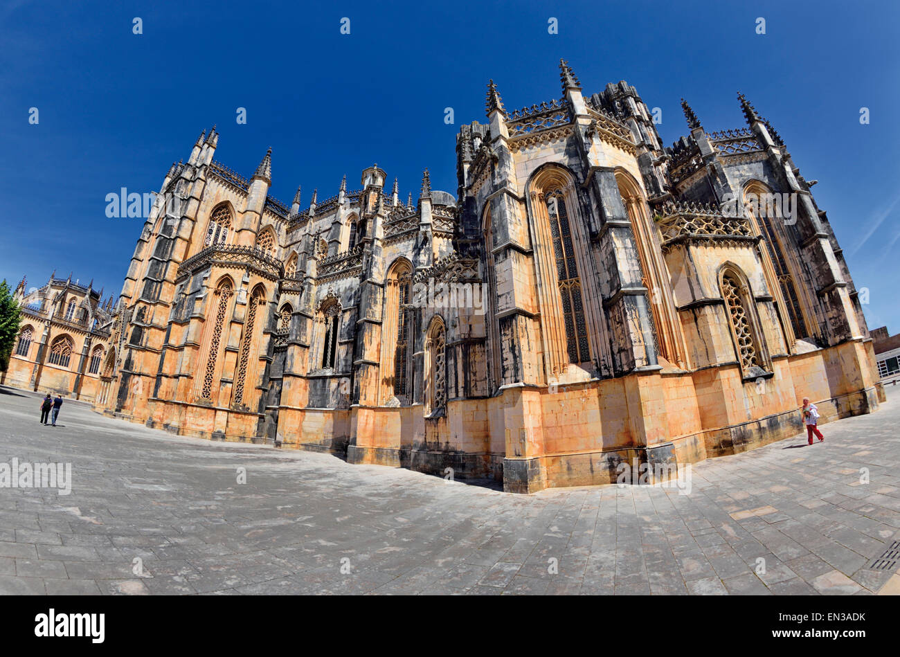 Le Portugal, Leiria : Vue extérieure de site du patrimoine mondial de l'monastère Santa Maria da Vitoria à Batalha Banque D'Images