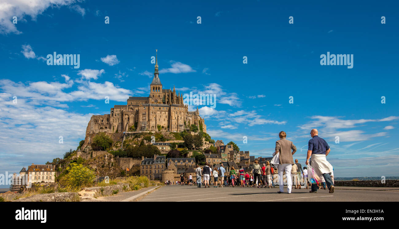 Mont St Michel en Normandie, une région de la Manche dans l'ouest de la France. Banque D'Images