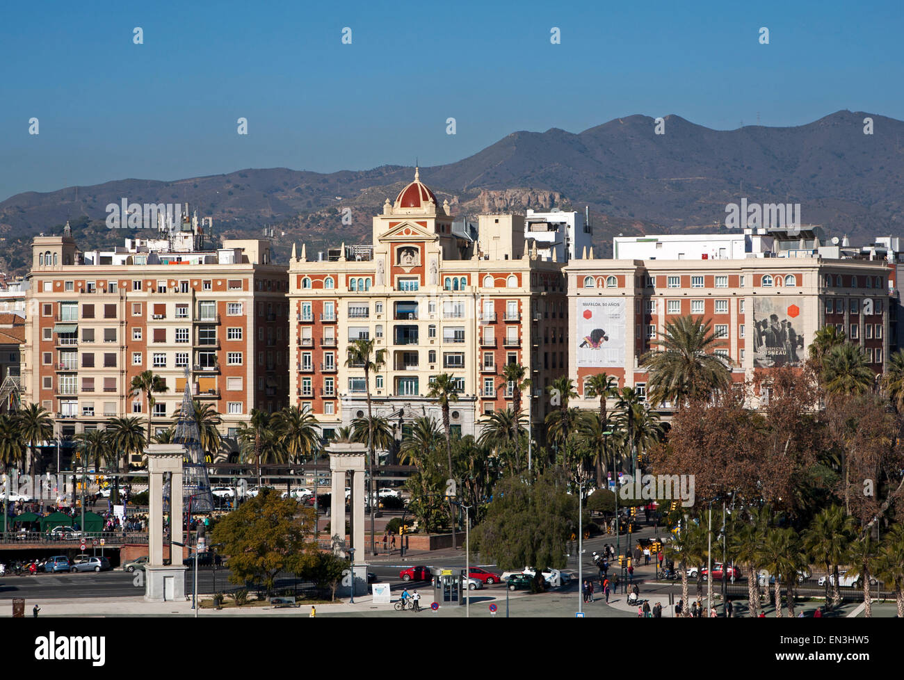Bâtiments historiques dans le centre-ville de Malaga, Espagne Banque D'Images