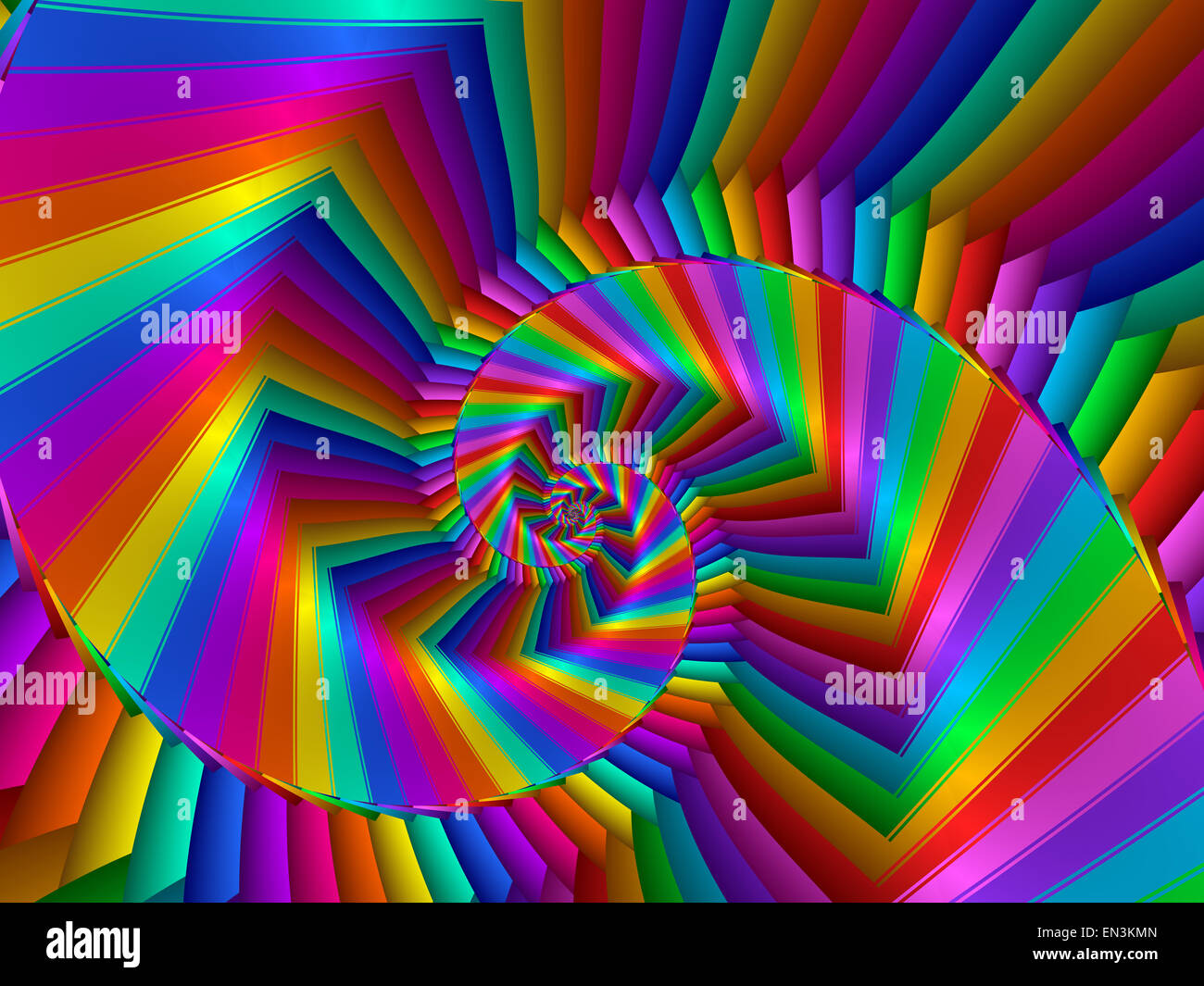 Belle Spirale Arc-en-ciel psychédélique Banque D'Images