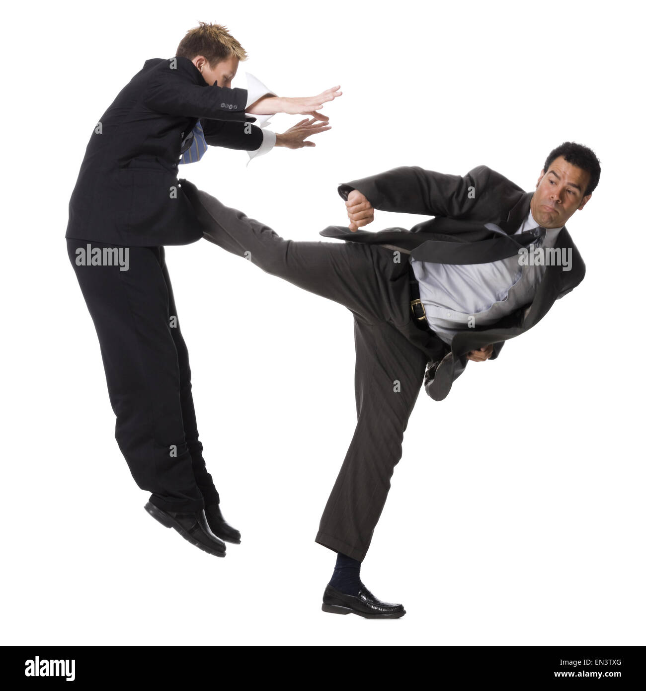 Deux hommes d'combats Banque D'Images