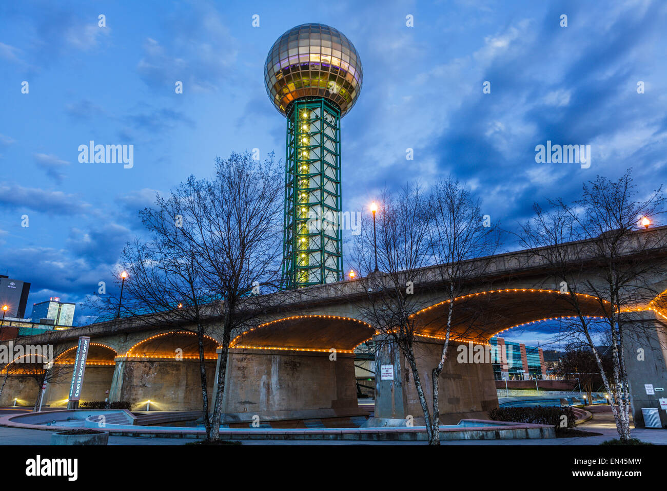 Également Sunsphere dans World's Fair Park, Knoxville, Tennessee. Banque D'Images