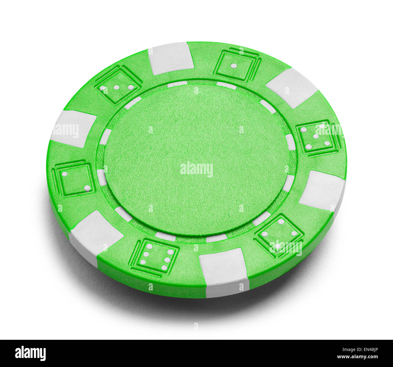 Jeu de carte verte avec copie espace isolé sur un fond blanc. Banque D'Images