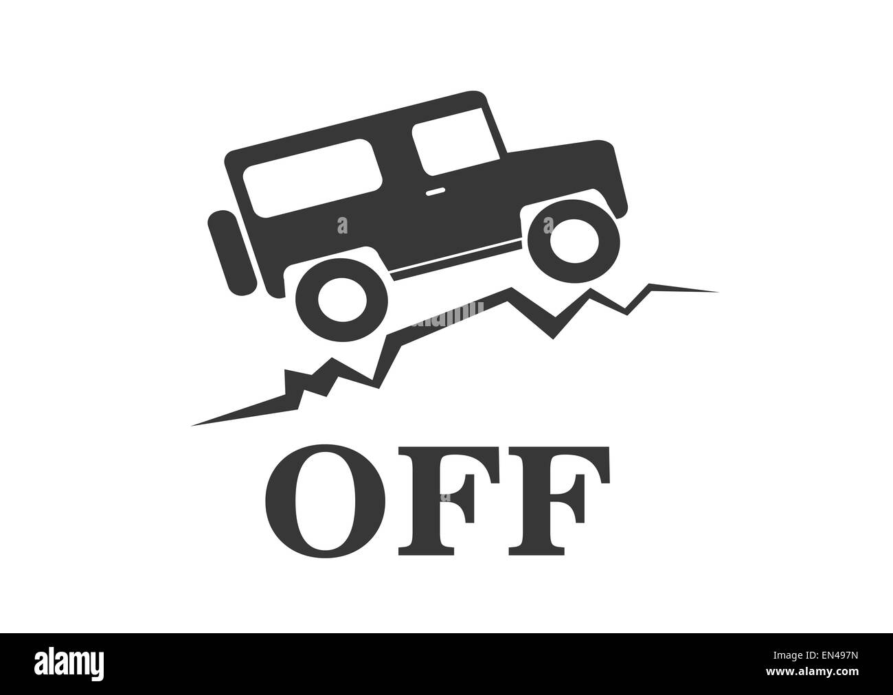 Vintage ancien signe offroad - animation vectorielle Banque D'Images