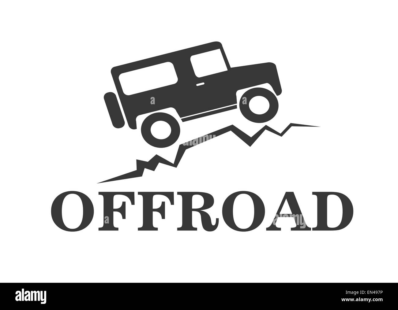 Vintage ancien signe offroad - animation vectorielle Banque D'Images