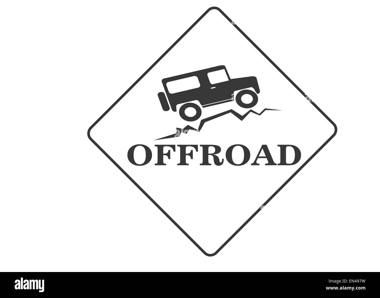 Vintage ancien signe offroad - animation vectorielle Banque D'Images