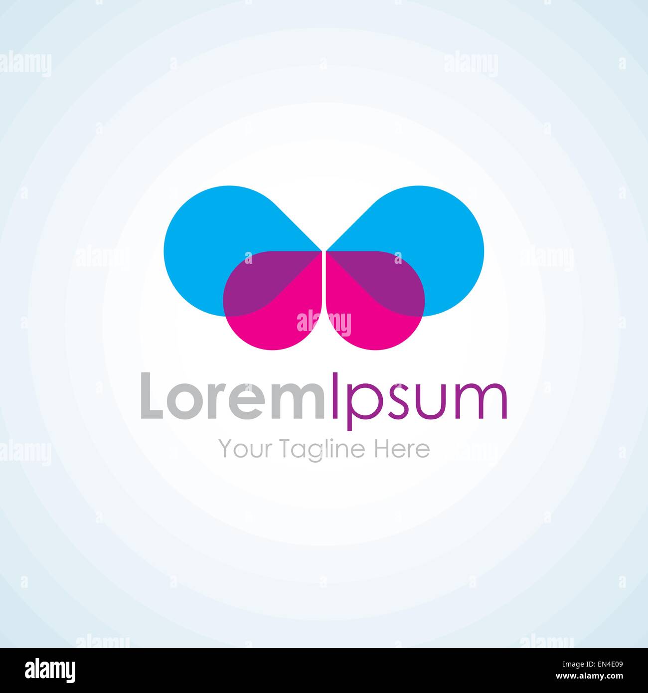 Papillon ailes doux icônes d'éléments logo d'entreprise Illustration de Vecteur