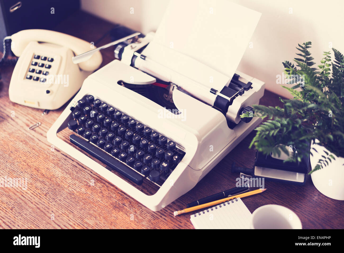 Bureau Bureau rétro Banque D'Images