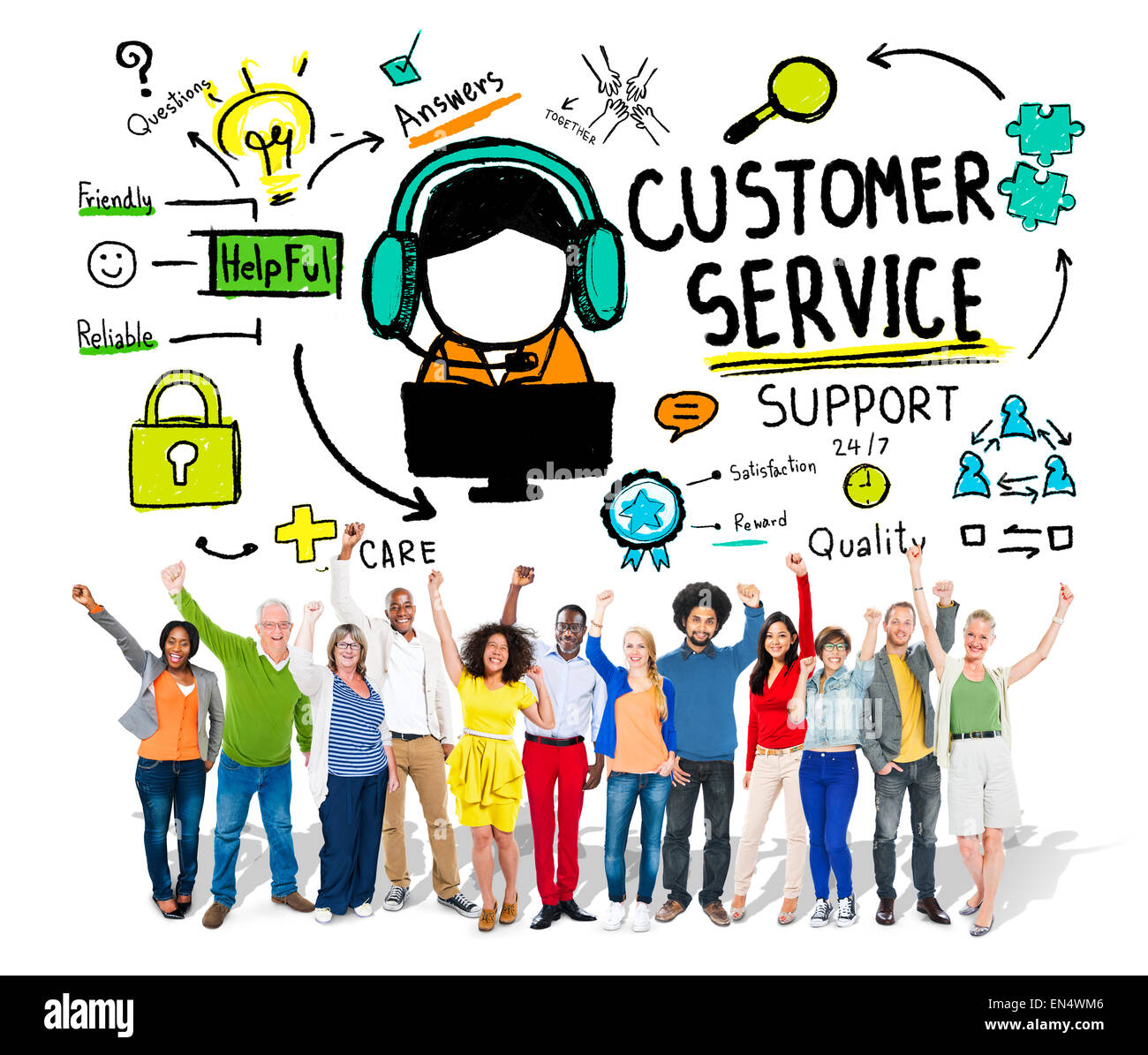 Opérateur service client dessin Banque d'images détourées - Alamy