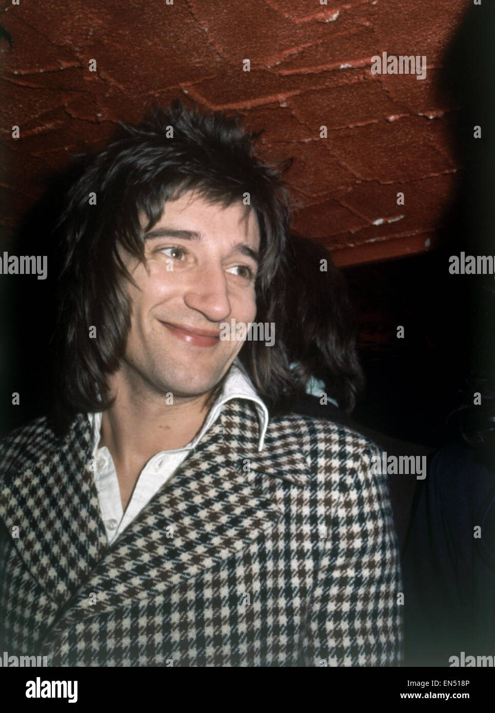 Rod Stewart du groupe pop fait face à la fonction de sondage musique awards. 14 février 1973. Banque D'Images