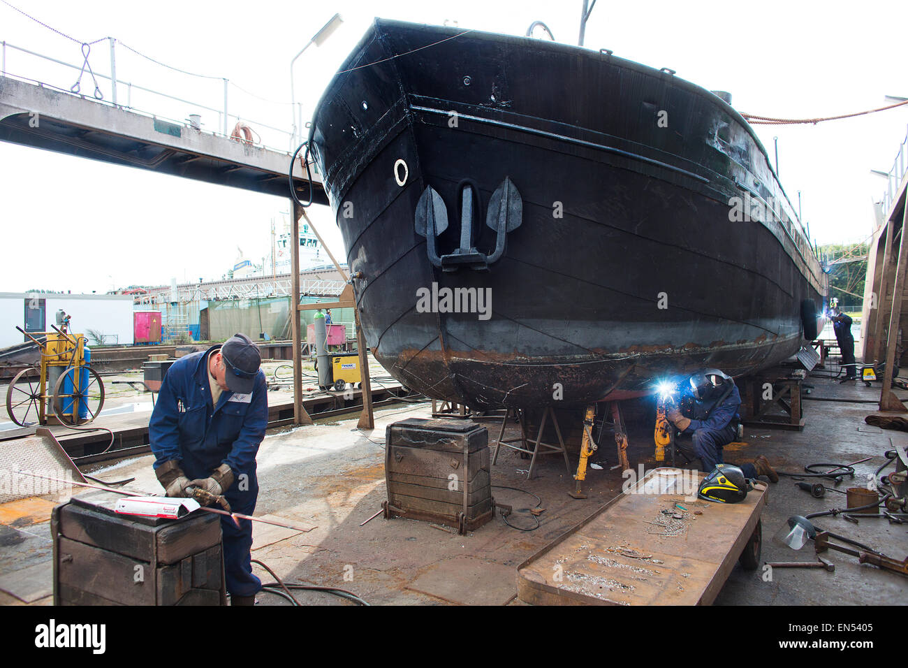 L'entretien des navires en Hollande Banque D'Images