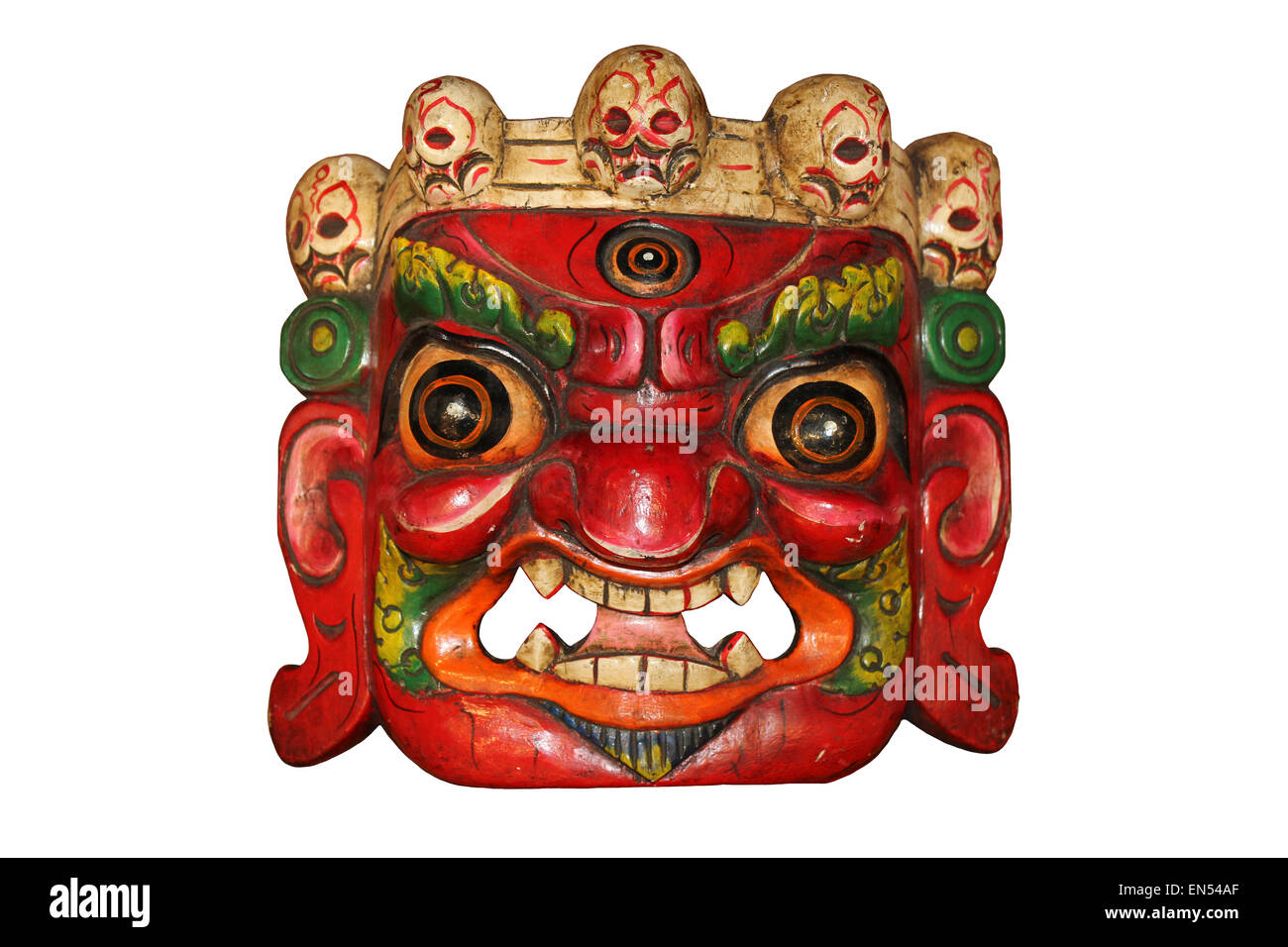 Masque Crâne Mahakala tibétain Banque D'Images