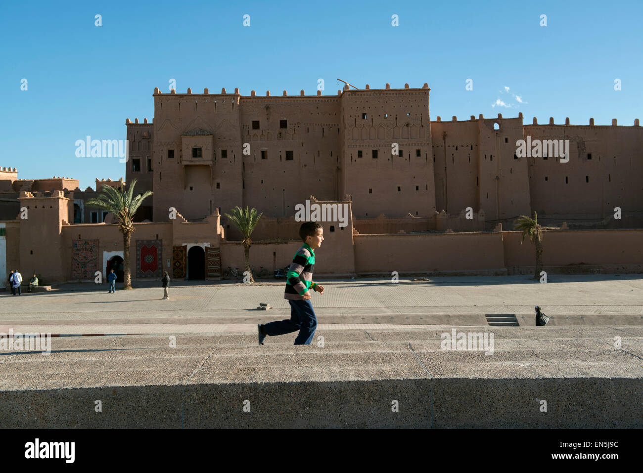 Kasbah de Taourirt dans l'est de Ouarzazate, Maroc. Banque D'Images