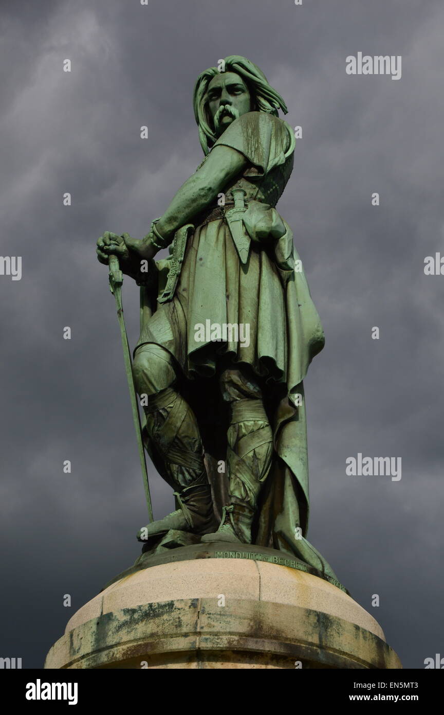 L'emblématique statue de Vercingétorix en Bourgogne (Est de la France). Banque D'Images