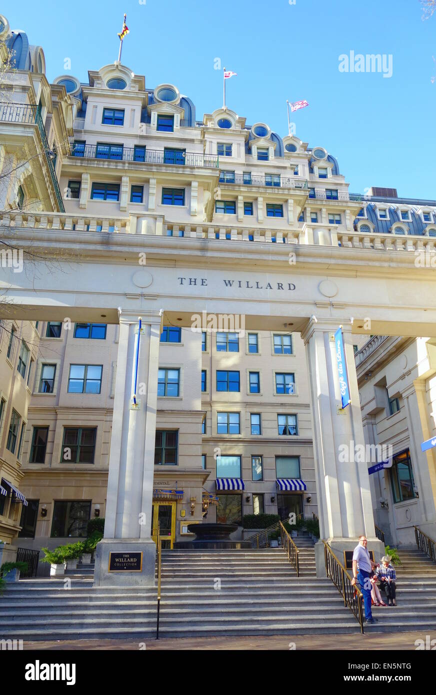 L'extérieur de l'Hôtel Willard à Washington DC Banque D'Images