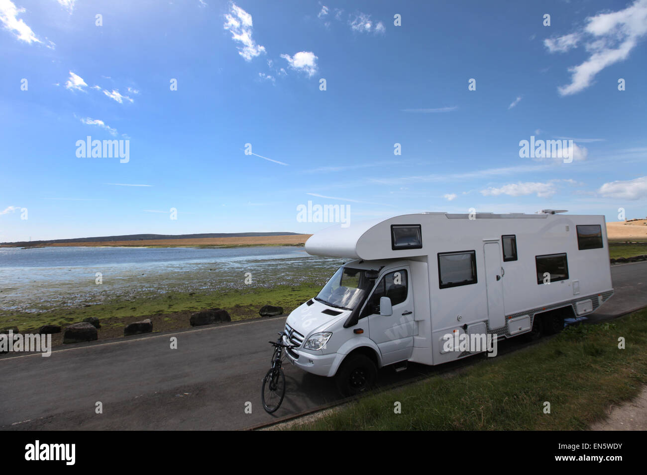 Un camping-car, représenté à un grain de beauté en Keyhaven, New Forest, Hampshire, Royaume-Uni Banque D'Images