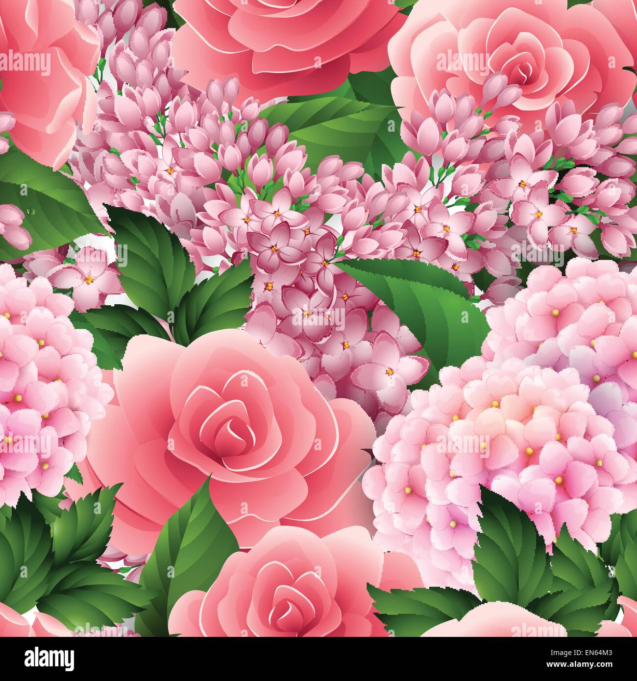 Seamless Vector avec motif à fleurs roses, lilas Illustration de Vecteur