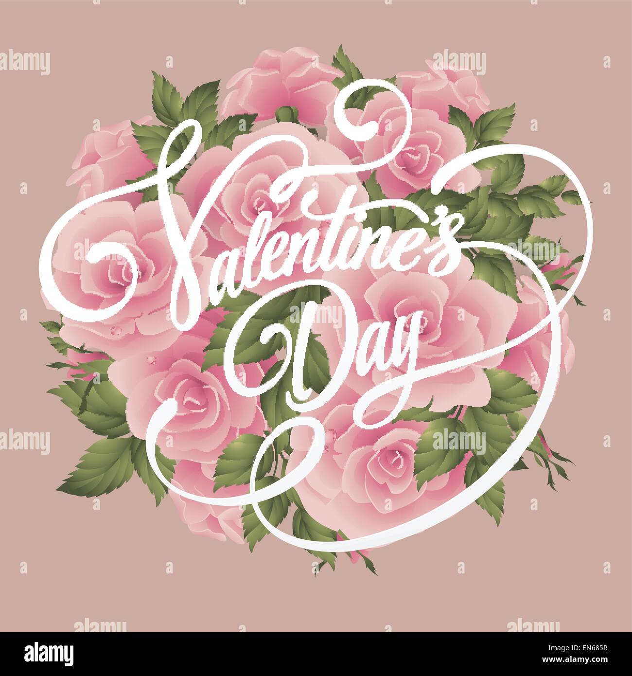 Carte de Saint-Valentin avec de belles roses. Vector illustration Illustration de Vecteur