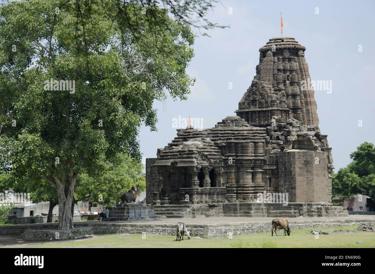 Seigneur Shiva Mandir, Zodge, village près de Malegaon, Maharashtra, Inde Banque D'Images