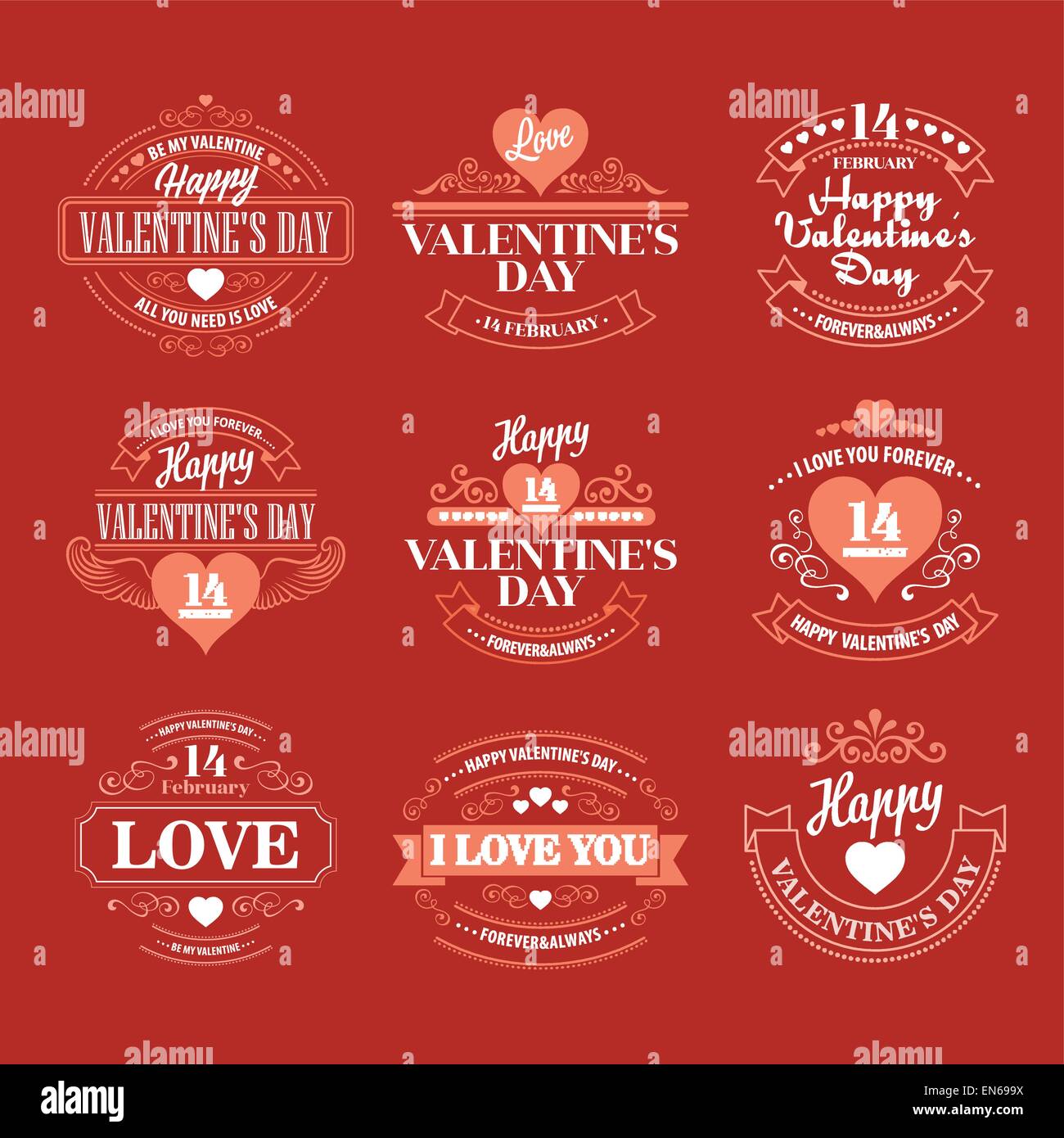 Typographie Saint-valentin Vector illustration. Illustration de Vecteur