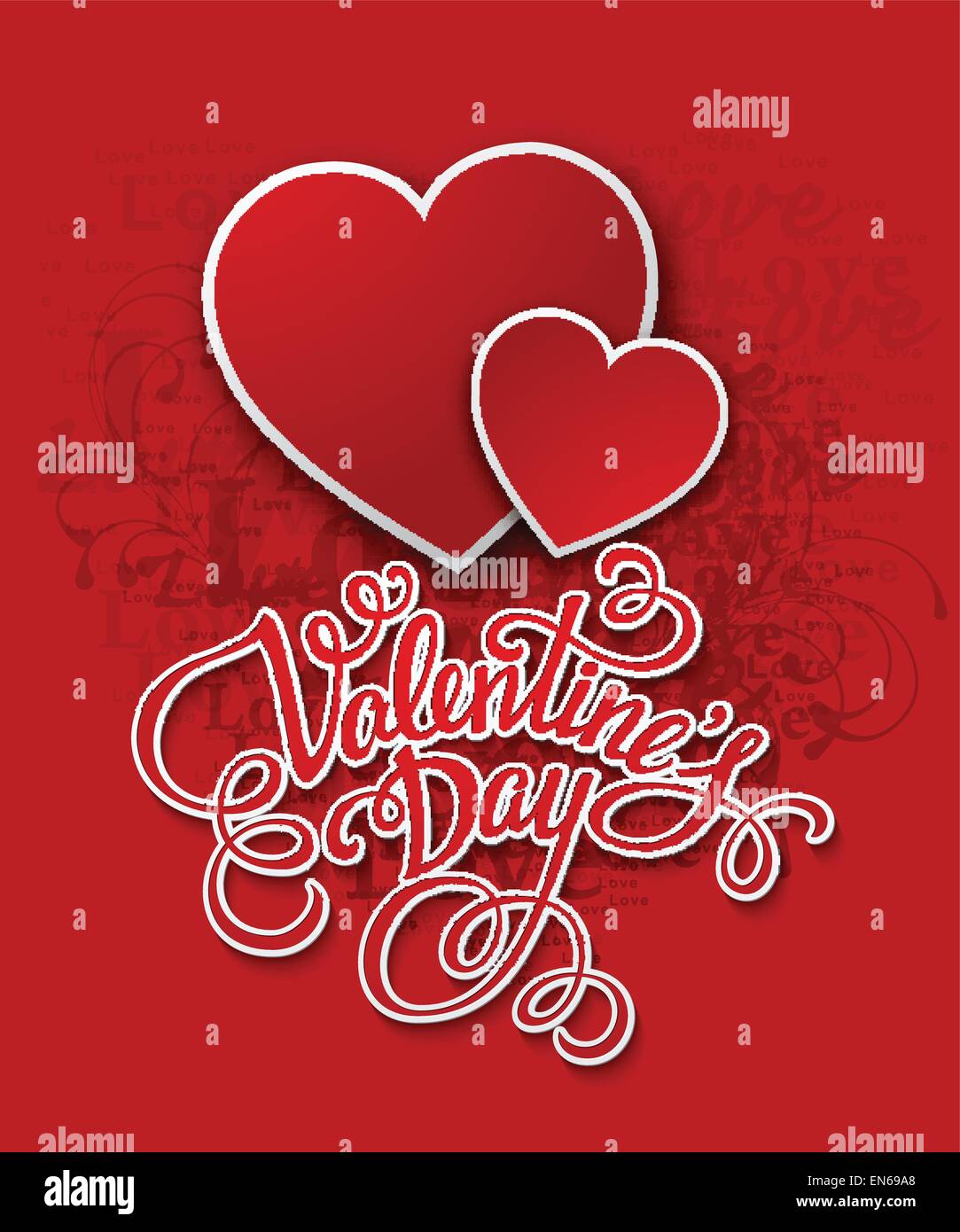 Les cartes de Saint-Valentin. Vector illustration Illustration de Vecteur