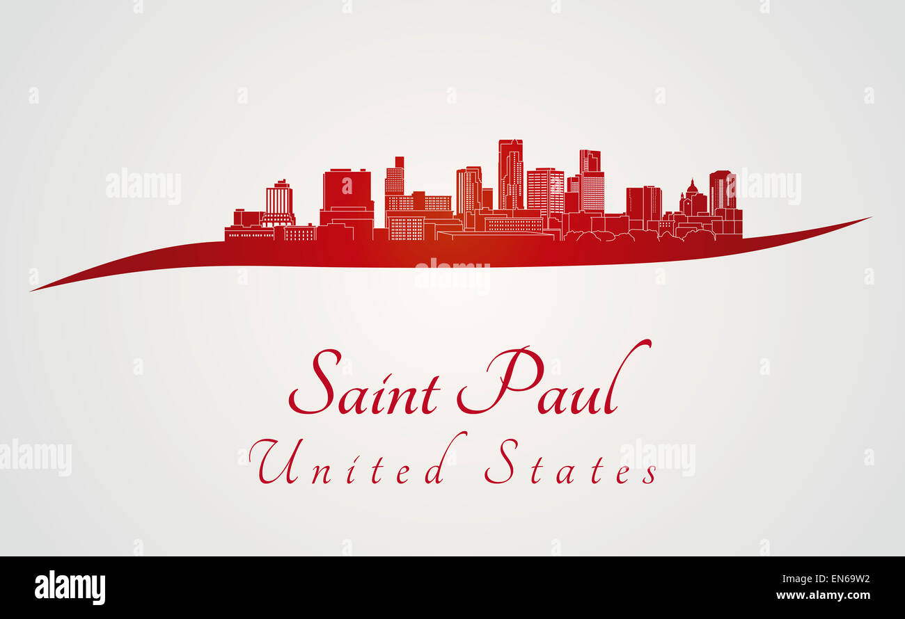 Saint Paul skyline en rouge Banque D'Images